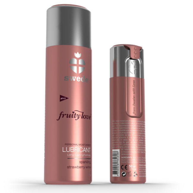 Imagen del artículo erótico SWEDE - FRUITY LOVE LUBRICANTE FRESAS CON CHAMPAGNE 50 ML de SWEDE en la sección DROGUERÍA |Lubricantes|Con deliciosos Sabores de Millenial Sexshop.