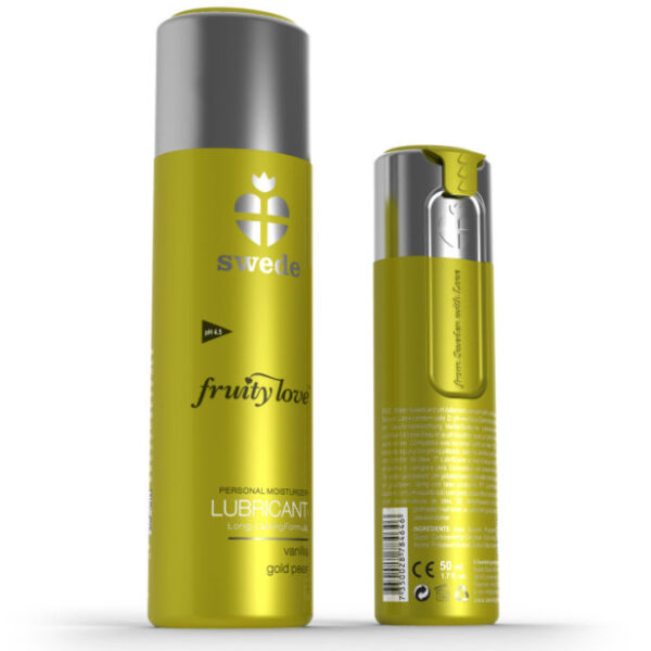 Imagen del artículo erótico SWEDE - FRUITY LOVE LUBRICANTE PERA GOLDEN Y VAINILLA 50 ML de SWEDE en la sección DROGUERÍA |Lubricantes|Con deliciosos Sabores de Millenial Sexshop.