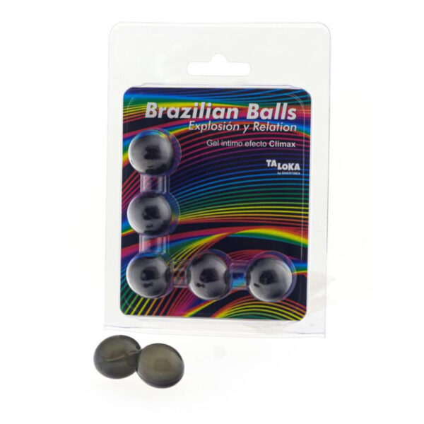Imagen del artículo erótico TALOKA - BRAZILIAN BALLS GEL EXCITANTE EFECTO CLIMAX 5 BOLAS de TALOKA en la sección DROGUERÍA |Lubricantes|Bolas Brazilian Balls de Millenial Sexshop.
