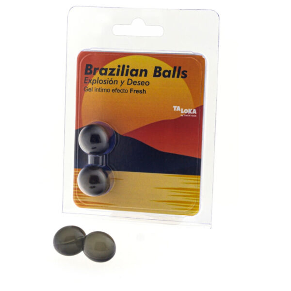 Imagen del artículo erótico TALOKA - BRAZILIAN BALLS GEL EXCITANTE EFECTO FRESCOR 2 BOLAS de TALOKA en la sección DROGUERÍA |Lubricantes|Bolas Brazilian Balls de Millenial Sexshop.