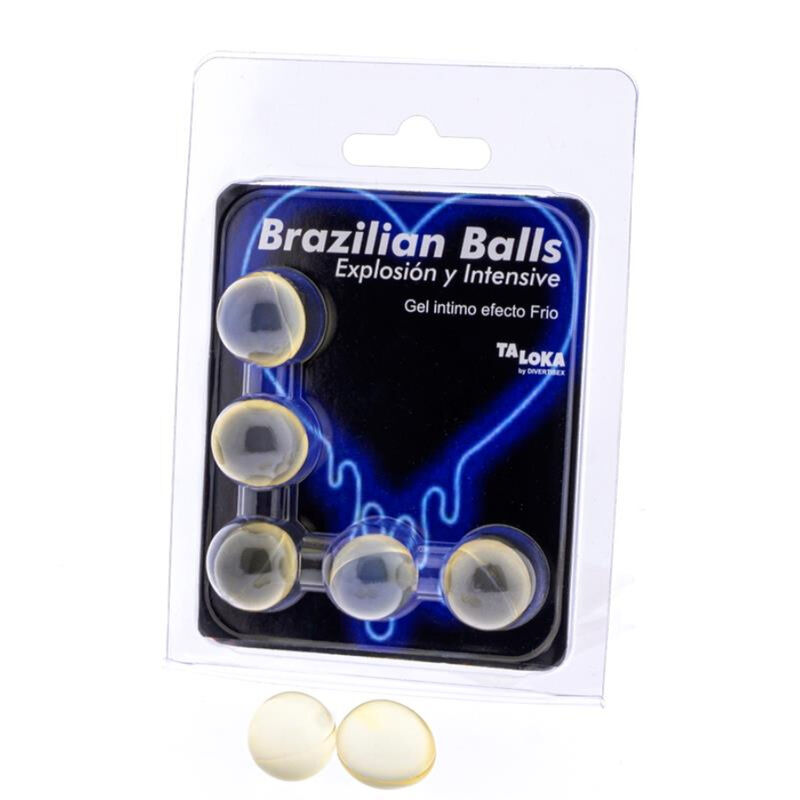 TALOKA - BRAZILIAN BALLS GEL EXCITANTE EFECTO FRIO Y VIBRACIÓN 5 BOLAS-MillenialSexshop-TALOKA Imagen del artículo erótico TALOKA - BRAZILIAN BALLS GEL EXCITANTE EFECTO FRIO Y VIBRACIÓN 5 BOLAS de TALOKA en la sección DROGUERÍA |Lubricantes|Efecto Frío de Millenial Sexshop.