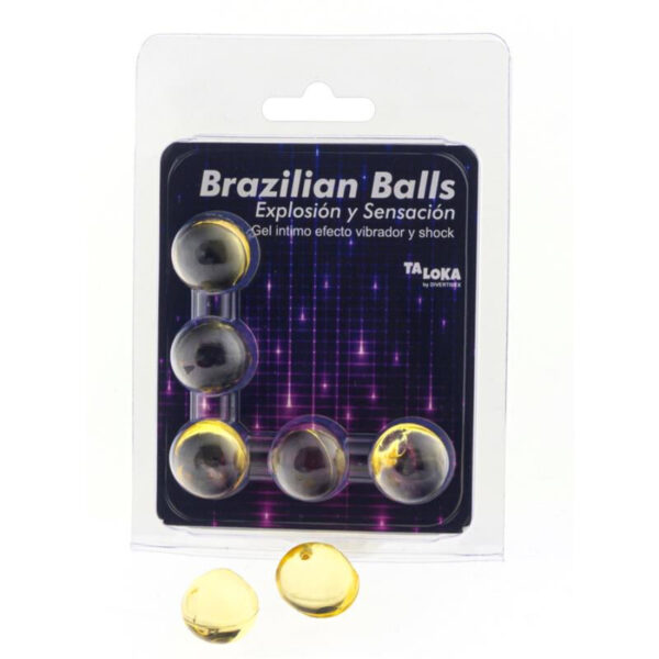Imagen del artículo erótico TALOKA - BRAZILIAN BALLS GEL EXCITANTE EFECTO VIBRACIÓN Y SHOCK 5 BOLAS de TALOKA en la sección DROGUERÍA |Lubricantes|Bolas Brazilian Balls de Millenial Sexshop.