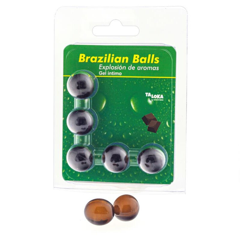 Imagen del artículo erótico TALOKA - BRAZILIAN BALLS GEL ÍNTIMO CHOCOLATE 5 BOLAS de TALOKA en la sección DROGUERÍA |Lubricantes|Bolas Brazilian Balls de Millenial Sexshop.