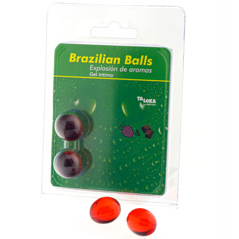 Imagen del artículo erótico TALOKA - BRAZILIAN BALLS GEL ÍNTIMO FRESA & CHOCOLATE 2 BOLAS de TALOKA en la sección DROGUERÍA |Lubricantes|Bolas Brazilian Balls de Millenial Sexshop.