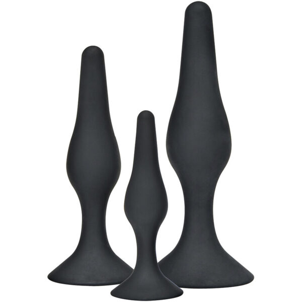 Imagen del artículo erótico TOYJOY - ANAL PLAY CURVY COMPANIONS PLUG ANAL 3 PIEZAS NEGRO de TOYJOY en la sección JUGUETES BIENESTAR |Anal|Plugs Anales de Millenial Sexshop.
