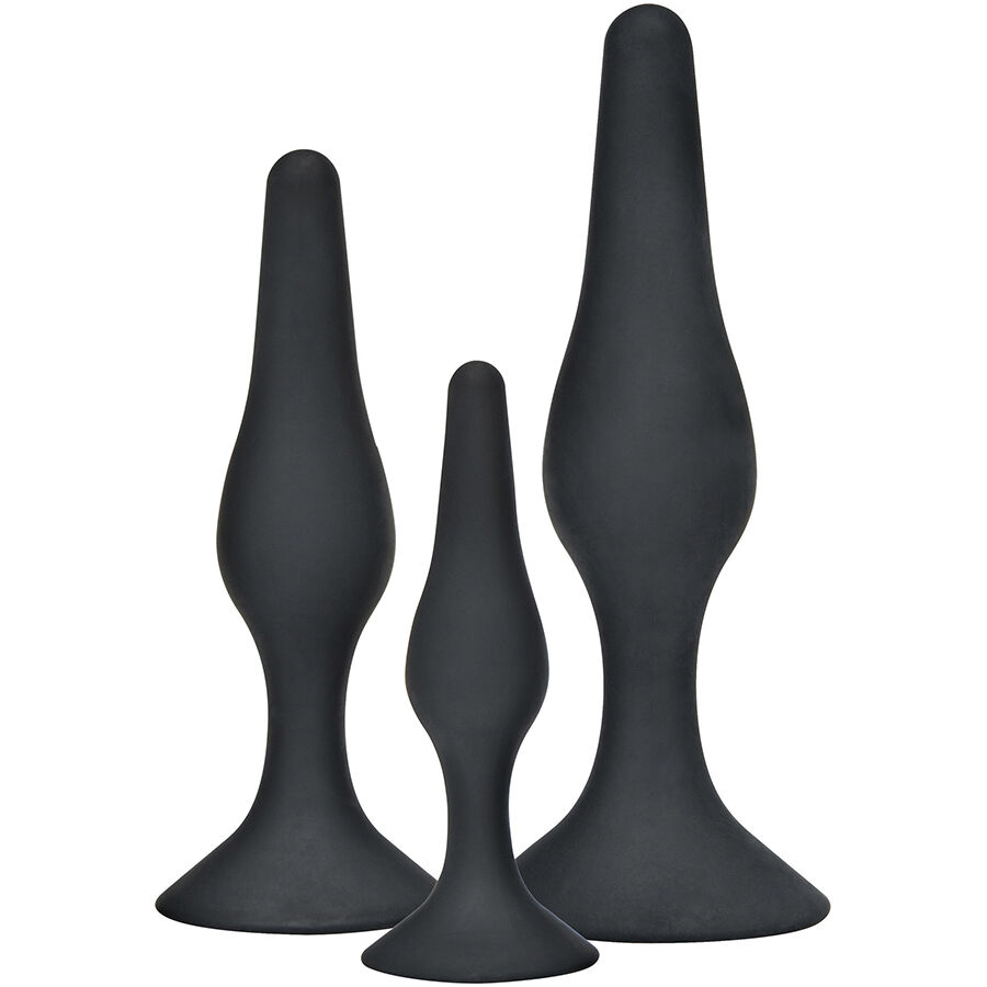 Imagen del artículo erótico TOYJOY - ANAL PLAY CURVY COMPANIONS PLUG ANAL 3 PIEZAS NEGRO de TOYJOY en la sección JUGUETES BIENESTAR |Anal|Plugs Anales de Millenial Sexshop.