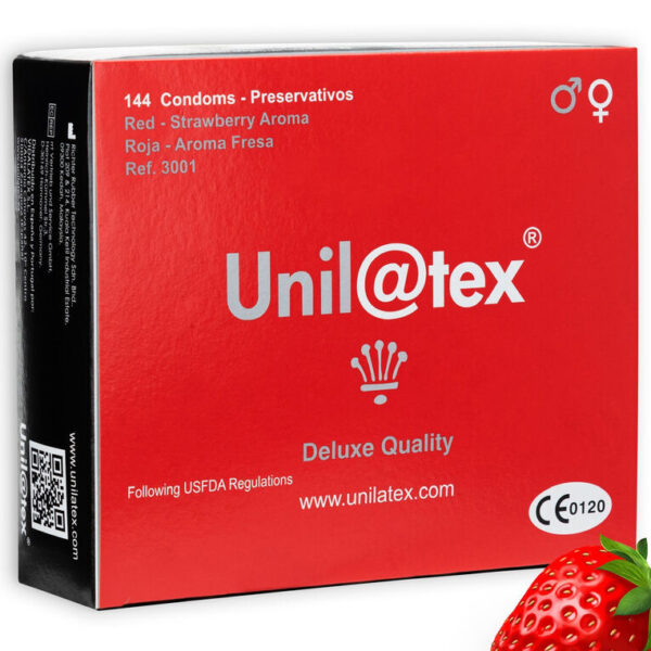 Imagen del artículo erótico UNILATEX - PRESERVATIVOS ROJOS/FRESA 144 UDS de UNILATEX en la sección PRESERVATIVOS |Sabores de Millenial Sexshop.