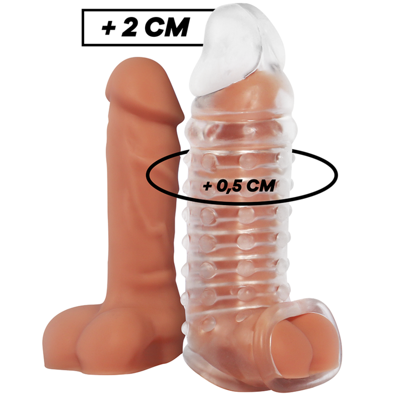 Imagen del artículo erótico VIRILXL - EXTENSION Y FUNDA  DE PENE  V11 TRANSPARENTE de VIRILXL en la sección JUGUETES BIENESTAR |Juguetes para Hombres|Accesorios para el pene|Fundas Pene con Extensión de Millenial Sexshop.