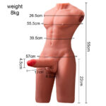 XISE - JASON HALF BODY TORSO REALÍSTICO MASCULINO CON THRUSTING Y VIBRACIÓN 55 CM - Imagen 7
