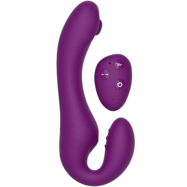Imagen del artículo erótico XOCOON - STRAPLESS STRAP-ON VIBRADOR 2 EN 1 CON CONTROL REMOTO MORADO de XOCOON en la sección JUGUETES BIENESTAR |Vibradores|Vibradores Rabbit de Millenial Sexshop.
