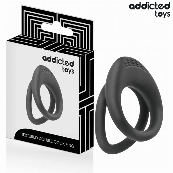 Imagen del artículo erótico ADDICTED TOYS - ANILLO TEXTURIZADO DOBLE PARA EL PENE de ADDICTED TOYS en la sección JUGUETES BIENESTAR |Juguetes para Hombres|Accesorios para el pene|Anillos Pene|Anillos sin vibración de Millenial Sexshop.