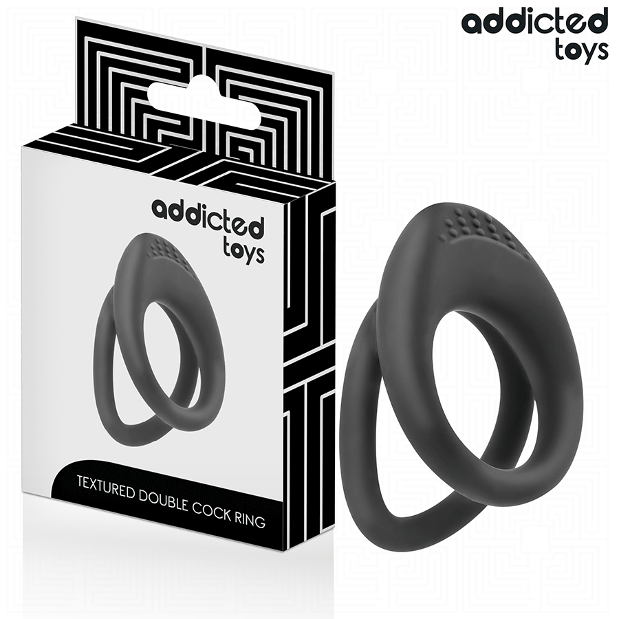 Imagen del artículo erótico ADDICTED TOYS - ANILLO TEXTURIZADO DOBLE PARA EL PENE de ADDICTED TOYS en la sección JUGUETES BIENESTAR |Juguetes para Hombres|Accesorios para el pene|Anillos Pene|Anillos sin vibración de Millenial Sexshop.