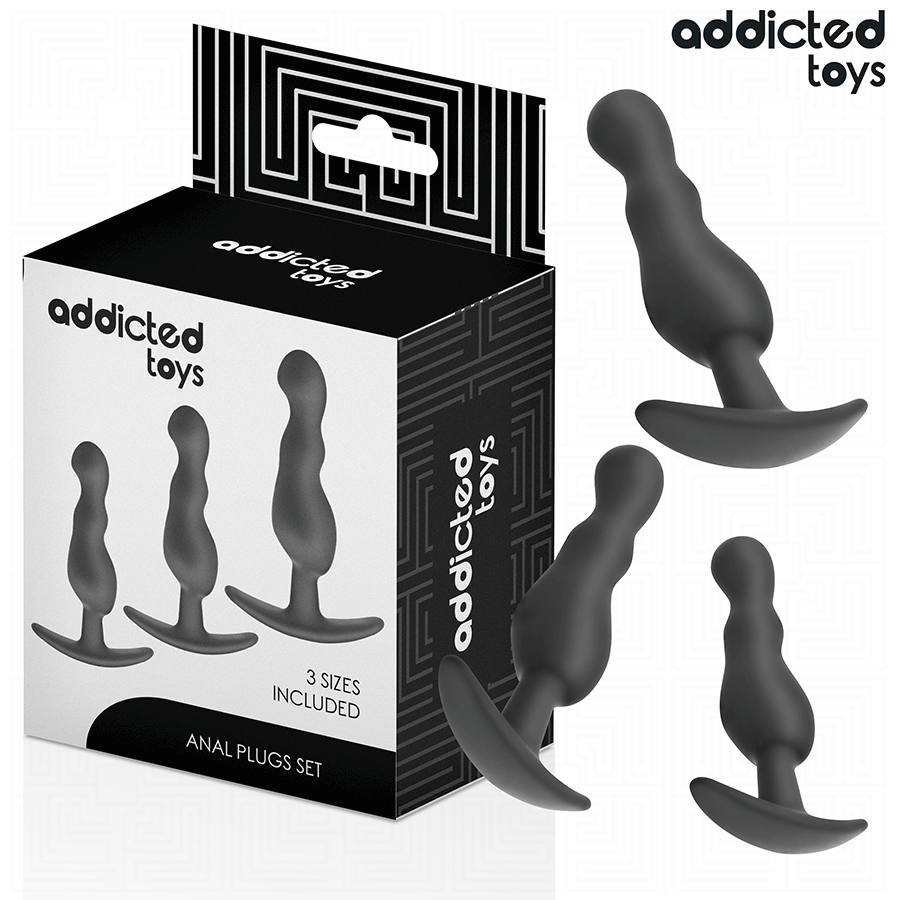 Imagen del artículo erótico ADDICTED TOYS - SET DE 3 PLUG ANAL SILICONA MODELO 1 de ADDICTED TOYS en la sección JUGUETES BIENESTAR |Anal|Plugs Anales de Millenial Sexshop.
