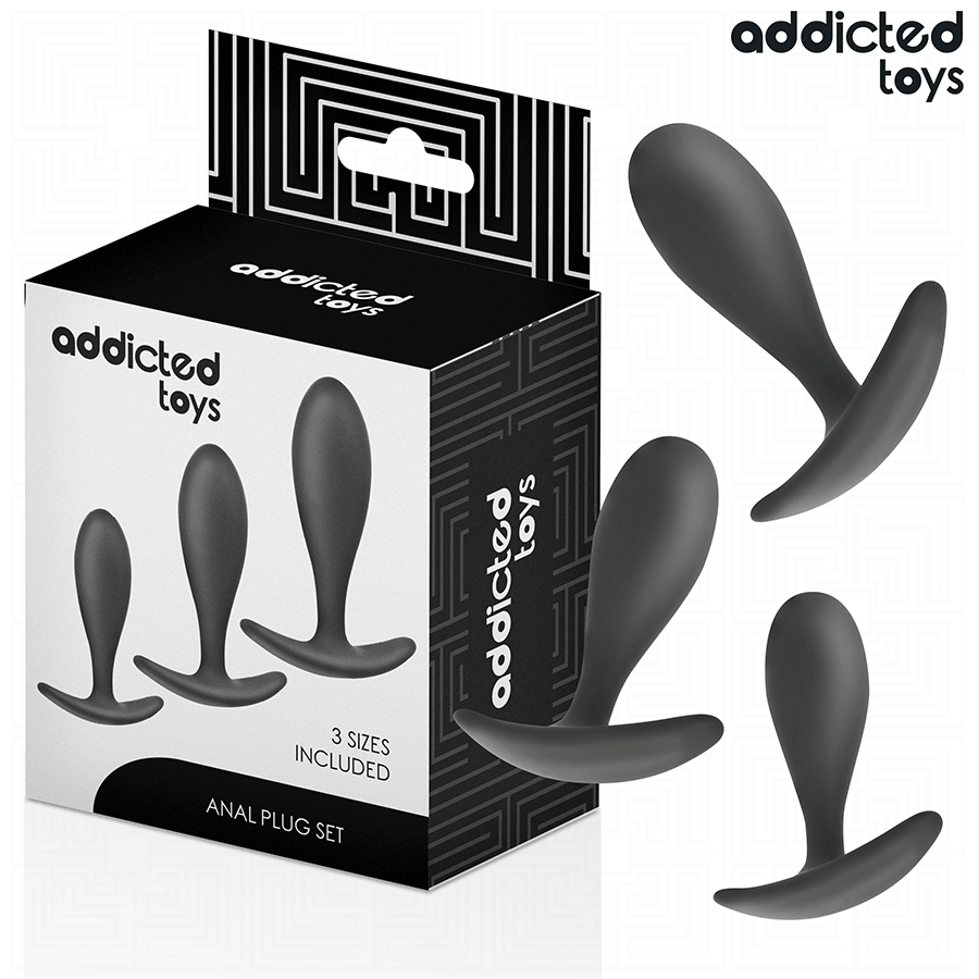 ADDICTED TOYS - SET DE 3 PLUG ANAL SILICONA MODELO 2-MillenialSexshop-ADDICTED TOYS Imagen del artículo erótico ADDICTED TOYS - SET DE 3 PLUG ANAL SILICONA MODELO 2 de ADDICTED TOYS en la sección JUGUETES BIENESTAR |Anal|Plugs Anales de Millenial Sexshop.