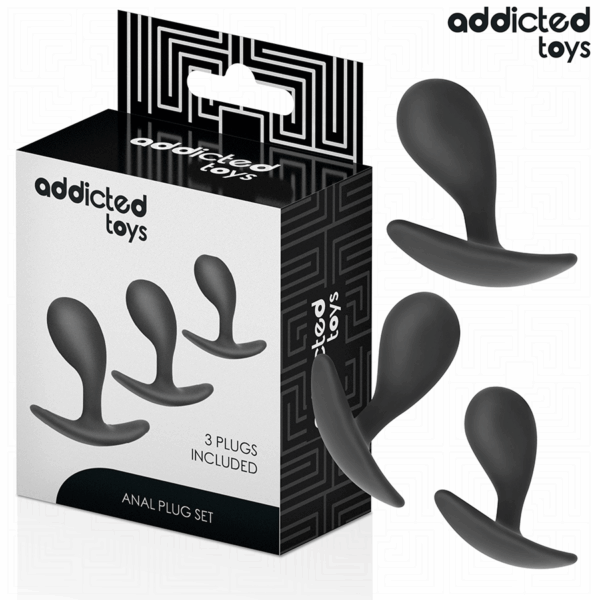 Imagen del artículo erótico ADDICTED TOYS - SET DE 3 PLUG ANAL SILICONA MODELO 3 de ADDICTED TOYS en la sección JUGUETES BIENESTAR |Anal|Plugs Anales de Millenial Sexshop.