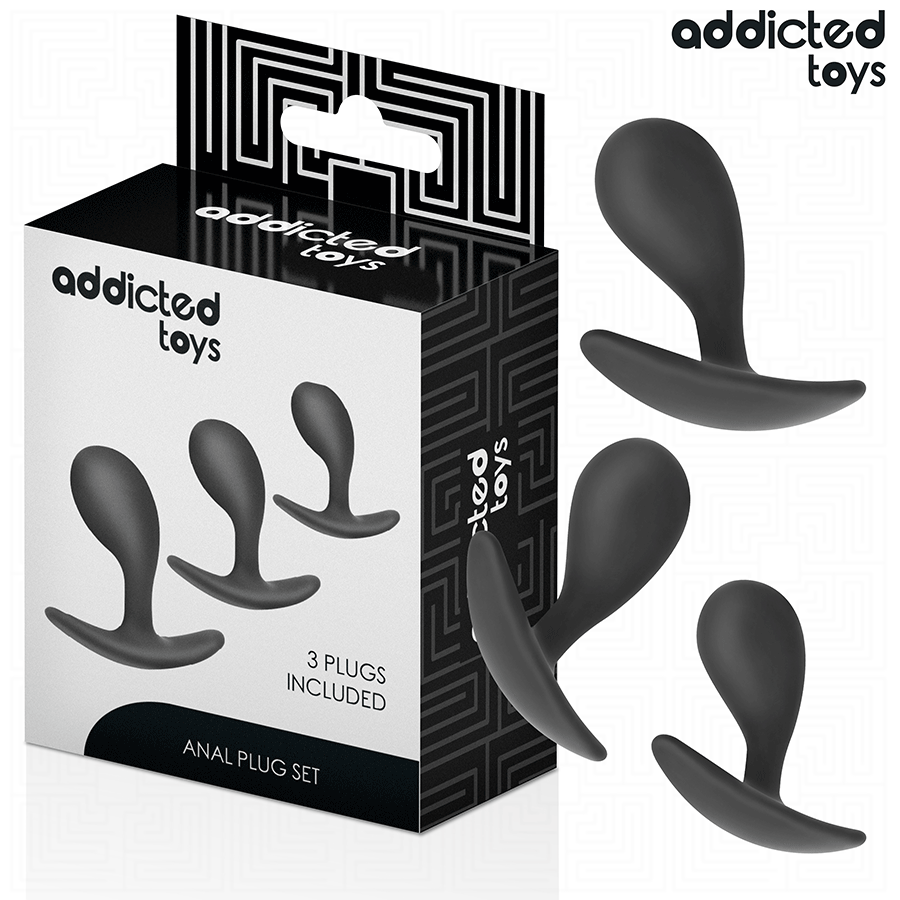 ADDICTED TOYS - SET DE 3 PLUG ANAL SILICONA MODELO 3-MillenialSexshop-ADDICTED TOYS Imagen del artículo erótico ADDICTED TOYS - SET DE 3 PLUG ANAL SILICONA MODELO 3 de ADDICTED TOYS en la sección JUGUETES BIENESTAR |Anal|Plugs Anales de Millenial Sexshop.