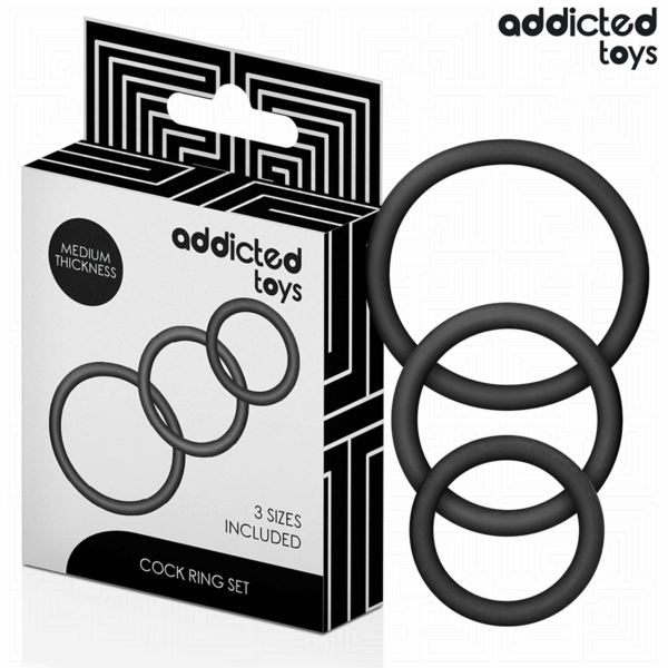 Imagen del artículo erótico ADDICTED TOYS - SET DE ANILLOS SILICONA MODELO 2 de ADDICTED TOYS en la sección JUGUETES BIENESTAR |Juguetes para Hombres|Accesorios para el pene|Anillos Pene|Anillos sin vibración de Millenial Sexshop.