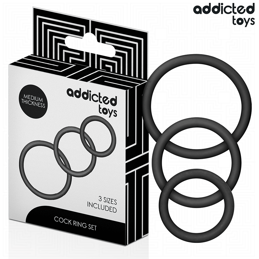 Imagen del artículo erótico ADDICTED TOYS - SET DE ANILLOS SILICONA MODELO 2 de ADDICTED TOYS en la sección JUGUETES BIENESTAR |Juguetes para Hombres|Accesorios para el pene|Anillos Pene|Anillos sin vibración de Millenial Sexshop.