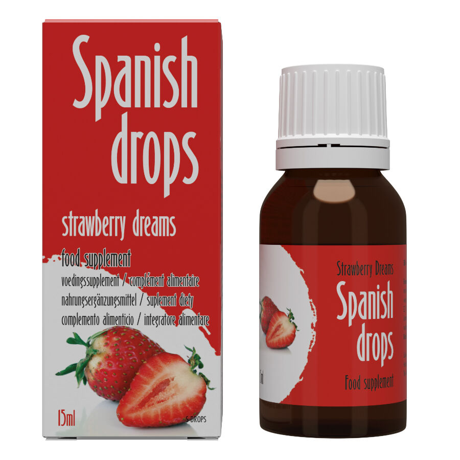 Imagen del artículo erótico COBECO - SPANISH DROPS FRESA DREAMS GOTAS ESTIMULANTES 15 ML de COBECO PHARMA en la sección DROGUERÍA |Complementos Alimenticios|Gotas Amor de Millenial Sexshop.