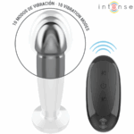 INTENSE - PLUG ANAL 10 VIBRACIONES METAL EN FORMA DE DILDO CON CONTROL REMOTO M - Imagen 4