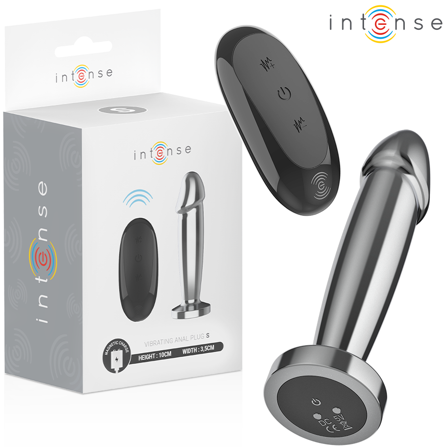 Imagen del artículo erótico INTENSE - PLUG ANAL 10 VIBRACIONES METAL EN FORMA DE DILDO CON CONTROL REMOTO S de INTENSE ANAL TOYS en la sección JUGUETES BIENESTAR |Anal|Plugs Anales de Millenial Sexshop.