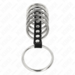 KINK - 7 ANILLOS PENE METAL 3.2 CM A 5 CM CONECTADOS POR POLIPIEL - Imagen 3