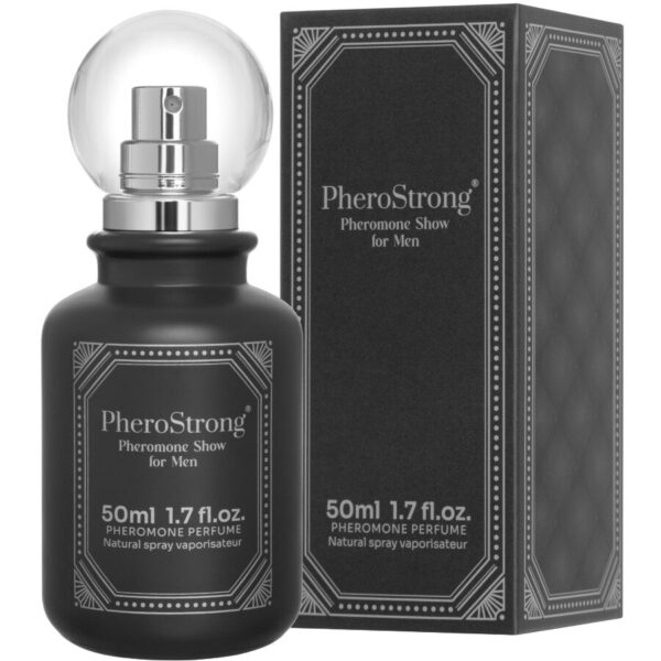 Imagen del artículo erótico PHEROSTRONG - PERFUME CON FEROMONAS SHOW PARA HOMBRE 50 ML de PHEROSTRONG en la sección DROGUERÍA |Perfumes |Perfumes Feromonas Masculinas de Millenial Sexshop.