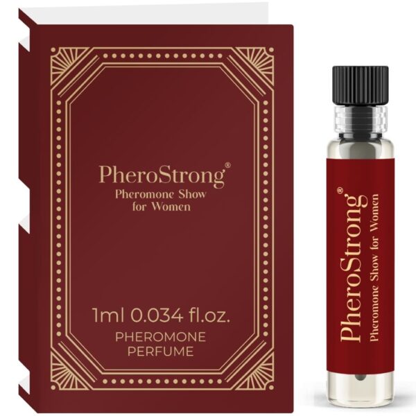 Imagen del artículo erótico PHEROSTRONG - PERFUME CON FEROMONAS SHOW PARA MUJER 1 ML de PHEROSTRONG en la sección DROGUERÍA |Perfumes |Perfumes Feromonas Femeninas de Millenial Sexshop.