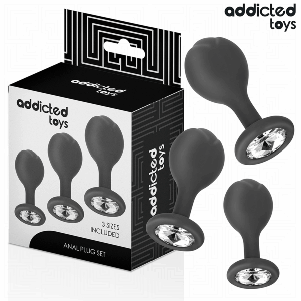 Imagen del artículo erótico ADDICTED TOYS - SET DE 3 PLUG SILICONA ANAL CON JOYA de ADDICTED TOYS en la sección JUGUETES BIENESTAR |Anal|Plugs Anales de Millenial Sexshop.