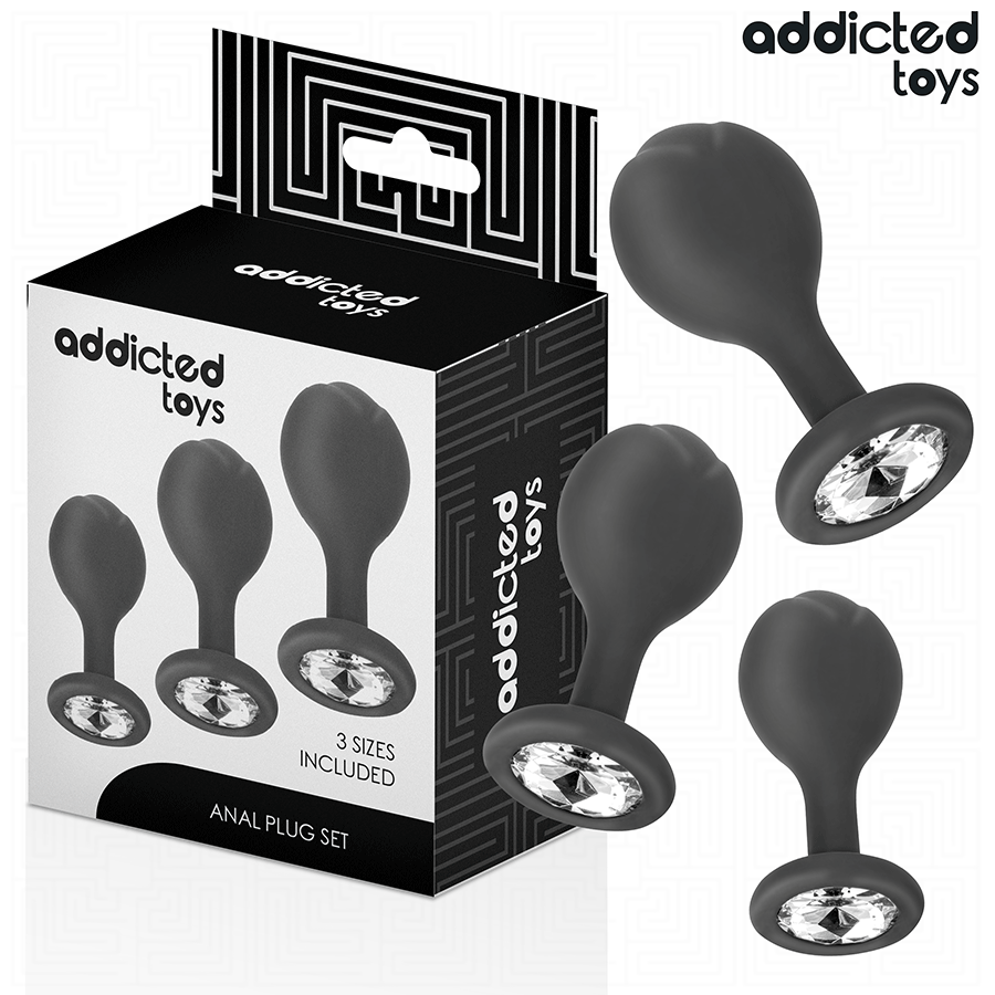 ADDICTED TOYS - SET DE 3 PLUG SILICONA ANAL CON JOYA-MillenialSexshop-ADDICTED TOYS Imagen del artículo erótico ADDICTED TOYS - SET DE 3 PLUG SILICONA ANAL CON JOYA de ADDICTED TOYS en la sección JUGUETES BIENESTAR |Anal|Plugs Anales de Millenial Sexshop.