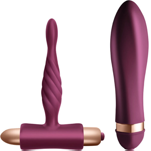 Imagen del artículo erótico CLIMAXIMUM - DARE KIT VIBRADOR TRENZADO + PLUG ANAL PRINCIPIANTES de CLIMAXIMUM en la sección JUGUETES BIENESTAR |Kits juguetes sexuales de Millenial Sexshop.