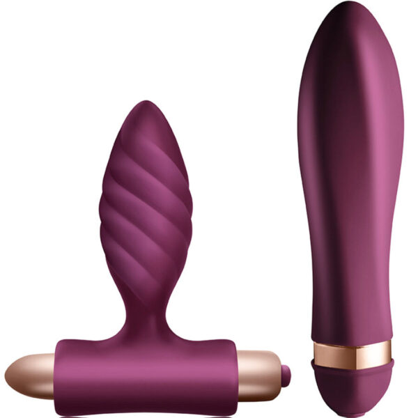 Imagen del artículo erótico CLIMAXIMUM - DESIRE KIT VIBRADOR + PLUG ANAL TRENZADO de CLIMAXIMUM en la sección JUGUETES BIENESTAR |Kits juguetes sexuales de Millenial Sexshop.