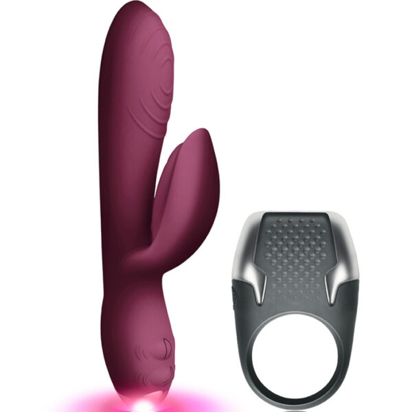 Imagen del artículo erótico CLIMAXIMUM - LAMOUR KIT VIBRADOR RABBIT + ANILLO PENE LED de CLIMAXIMUM en la sección JUGUETES BIENESTAR |Kits juguetes sexuales de Millenial Sexshop.