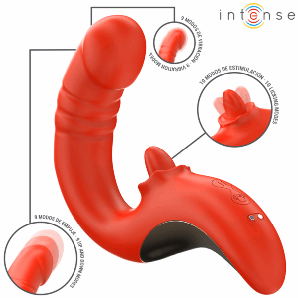 Imagen del artículo erótico INTENSE - PAULINA VIBRADOR & ESTIMULADOR EN FORMA DE U ROJO de INTENSE FUN en la sección JUGUETES BIENESTAR |Vibradores|Vibrador Parejas U de Millenial Sexshop.