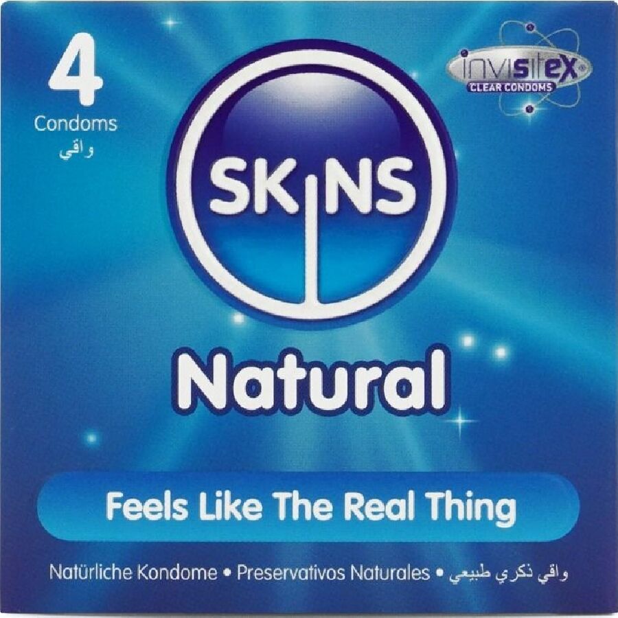SKINS - NATURAL PRESERVATIVOS PREMIUM PACK 4-MillenialSexshop-SKINS Imagen del artículo erótico SKINS - NATURAL PRESERVATIVOS PREMIUM PACK 4 de SKINS en la sección PRESERVATIVOS |Normales de Millenial Sexshop.