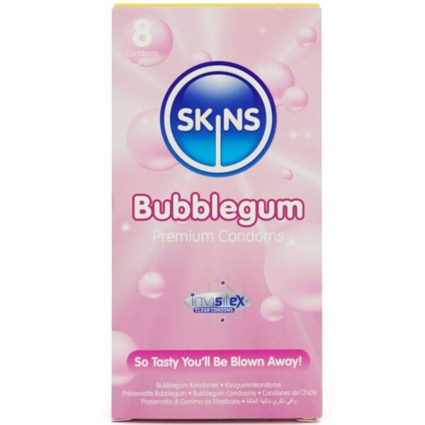 Imagen del artículo erótico SKINS - PRESERVATIVOS PREMIUM SABOR CHICLE PACK 8 de SKINS en la sección PRESERVATIVOS |Sabores de Millenial Sexshop.