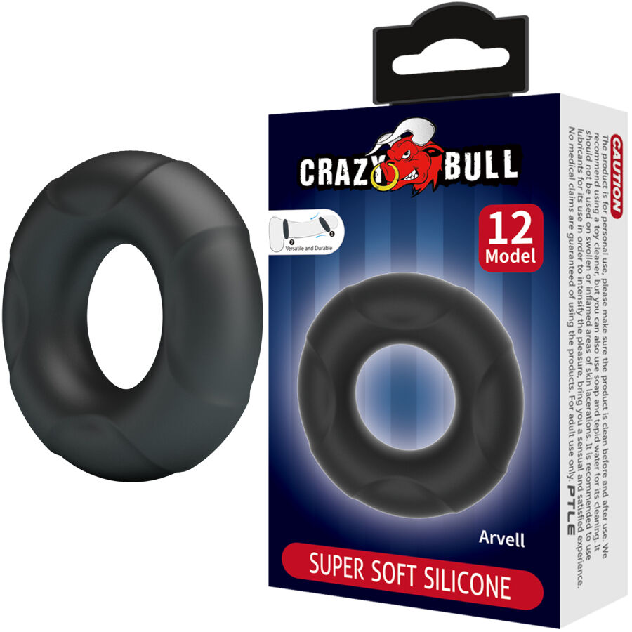 Imagen del artículo erótico CRAZY BULL - ARVELL ANILLO SILICONA MODELO 12 de CRAZY BULL en la sección JUGUETES BIENESTAR |Juguetes para Hombres|Accesorios para el pene|Anillos Pene|Anillos sin vibración de Millenial Sexshop.
