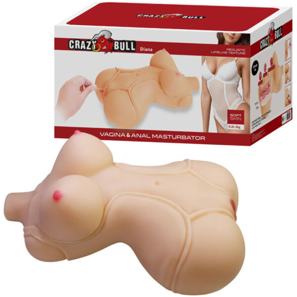 Imagen del artículo erótico CRAZY BULL - DIANA TORSO FEMENINO REALISTA VAGINA Y ANAL 5 KG de CRAZY BULL en la sección JUGUETES BIENESTAR |Juguetes para Hombres|Masturbadores varios de Millenial Sexshop.