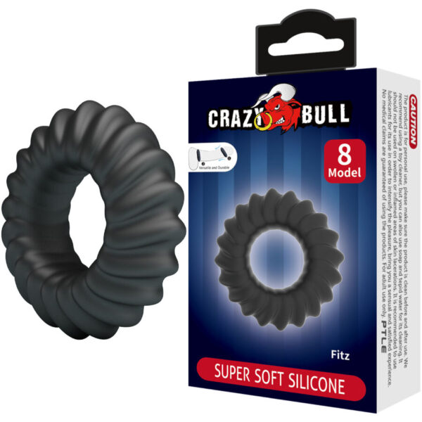 Imagen del artículo erótico CRAZY BULL - FITZ ANILLO SILICONA MODELO 8 de CRAZY BULL en la sección JUGUETES BIENESTAR |Juguetes para Hombres|Accesorios para el pene|Anillos Pene|Anillos sin vibración de Millenial Sexshop.