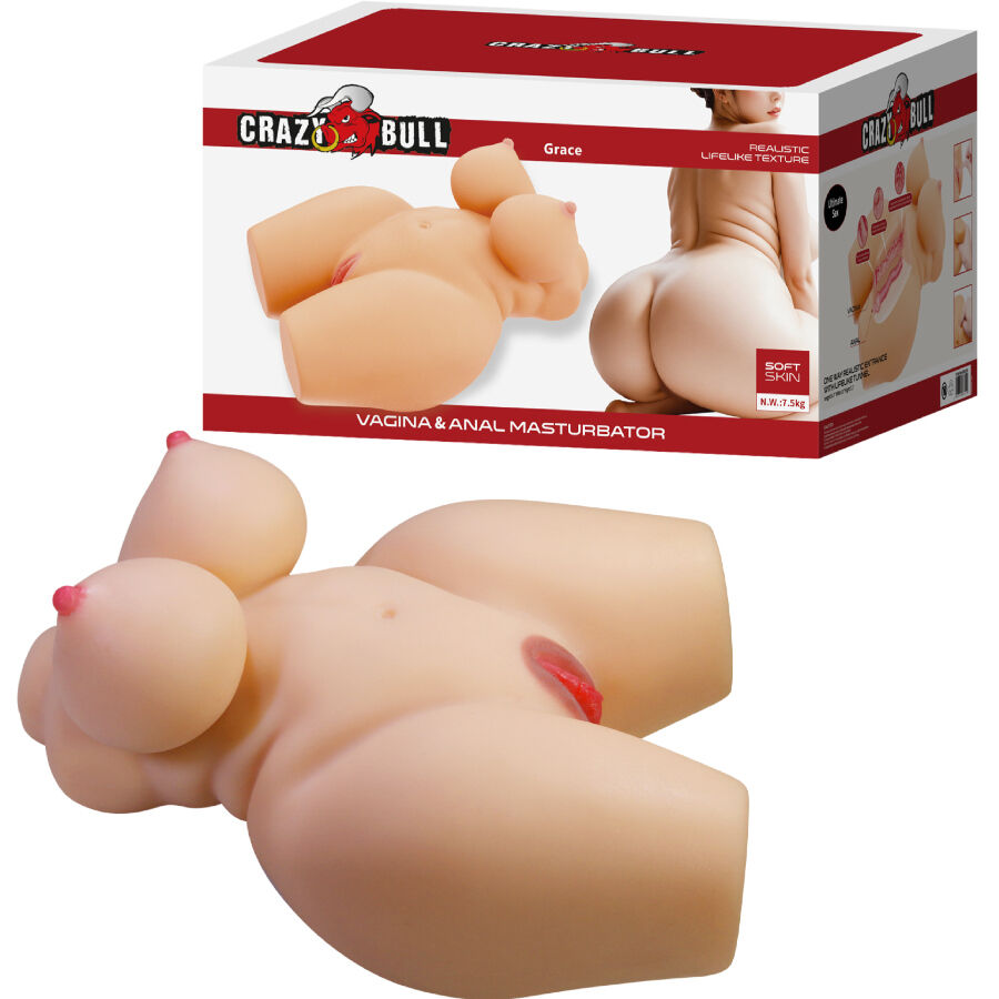 CRAZY BULL - GRACE TORSO FEMENINO REALISTA VAGINA Y ANAL 7.5 KG-MillenialSexshop-CRAZY BULL Imagen del artículo erótico CRAZY BULL - GRACE TORSO FEMENINO REALISTA VAGINA Y ANAL 7.5 KG de CRAZY BULL en la sección JUGUETES BIENESTAR |Juguetes para Hombres|Masturbadores varios de Millenial Sexshop.