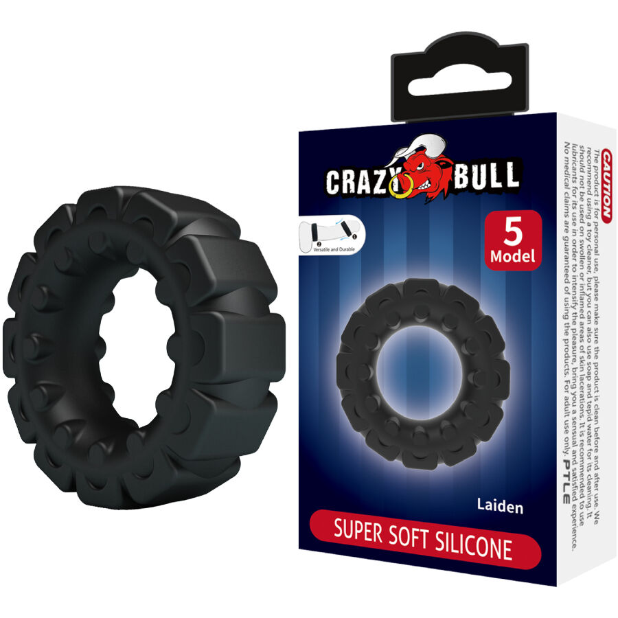 Imagen del artículo erótico CRAZY BULL - LAIDEN ANILLO SILICONA MODELO 5 de CRAZY BULL en la sección JUGUETES BIENESTAR |Juguetes para Hombres|Accesorios para el pene|Anillos Pene|Anillos sin vibración de Millenial Sexshop.