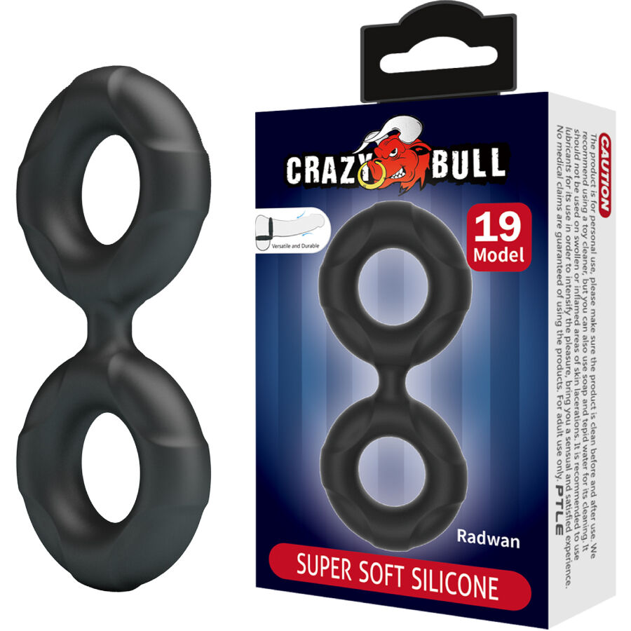 Imagen del artículo erótico CRAZY BULL - RADWAN ANILLO DOBLE SILICONA MODELO 19 de CRAZY BULL en la sección JUGUETES BIENESTAR |Juguetes para Hombres|Accesorios para el pene|Anillos Pene|Anillos sin vibración de Millenial Sexshop.