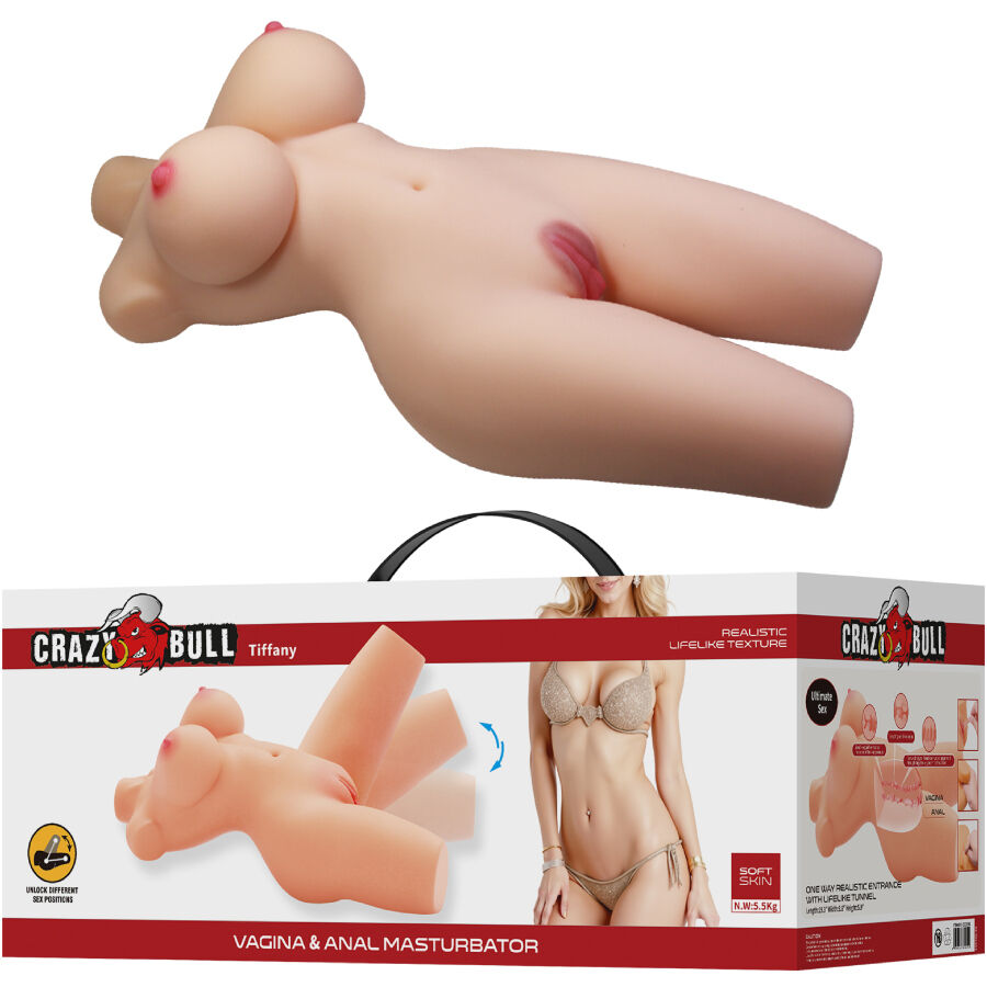 Imagen del artículo erótico CRAZY BULL - TIFFANY TORSO FEMENINO REALISTA VAGINA Y ANAL 5.5 KG de CRAZY BULL en la sección JUGUETES BIENESTAR |Juguetes para Hombres|Masturbadores varios de Millenial Sexshop.
