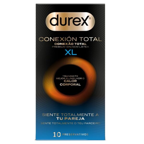Imagen del artículo erótico DUREX - CONEXIÓN TOTAL XL ULTRA FINO PLUS SIN LÁTEX 10 UNIDADES de DUREX CONDOMS en la sección PRESERVATIVOS |Todas las tallas|Tamaño XL (Grandes) de Millenial Sexshop.