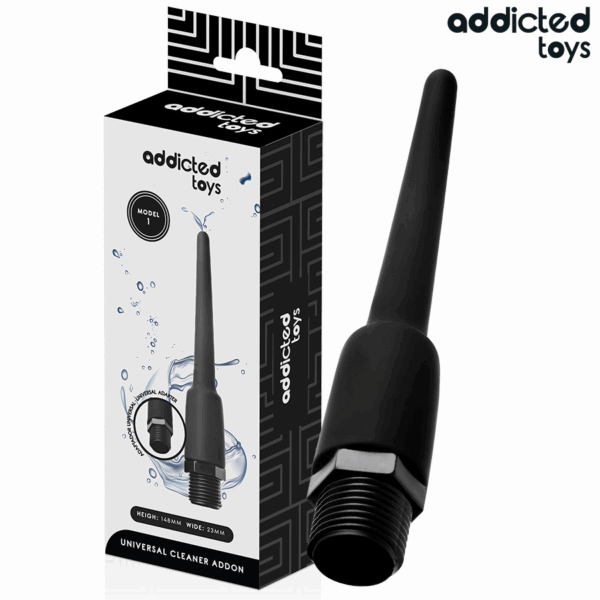 Imagen del artículo erótico ADDICTED TOYS - LIMPIADOR ANAL CON ADAPTADOR UNIVERSAL MODELO 1 de ADDICTED TOYS en la sección JUGUETES BIENESTAR |Anal|Ducha Anal de Millenial Sexshop.