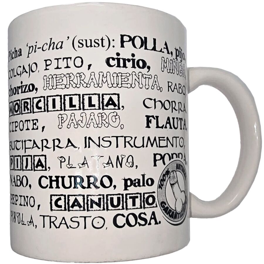 DIABLO PICANTE - TAZA BLANCA DE SINÓNIMOS PENE 370 ML-MillenialSexshop-DIABLO PICANTE Imagen del artículo erótico DIABLO PICANTE - TAZA BLANCA DE SINÓNIMOS PENE 370 ML de DIABLO PICANTE en la sección ARTÍCULOS VARIOS|Articulos divertidos|Complementos de Millenial Sexshop.