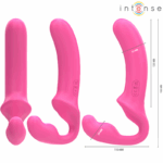 INTENSE - AMY VIBRADOR DOBLE 20 CM ROSA CONTROL REMOTO - Imagen 2