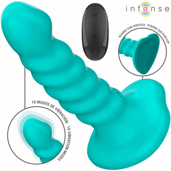 Imagen del artículo erótico INTENSE - BUFFY VIBRADOR TALLA S DISEÑO EN ESPIRAL 10 VIBRACIONES AZUL CONTROL REMOTO de INTENSE FUN en la sección JUGUETES BIENESTAR |Vibradores|Vibradores control remoto de Millenial Sexshop.
