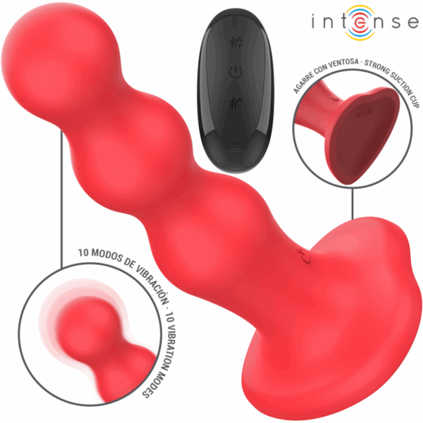 Imagen del artículo erótico INTENSE - CODY VIBRADOR CON VENTOSA ROJO CONTROL REMOTO de INTENSE FUN en la sección JUGUETES BIENESTAR |Vibradores|Vibradores control remoto de Millenial Sexshop.