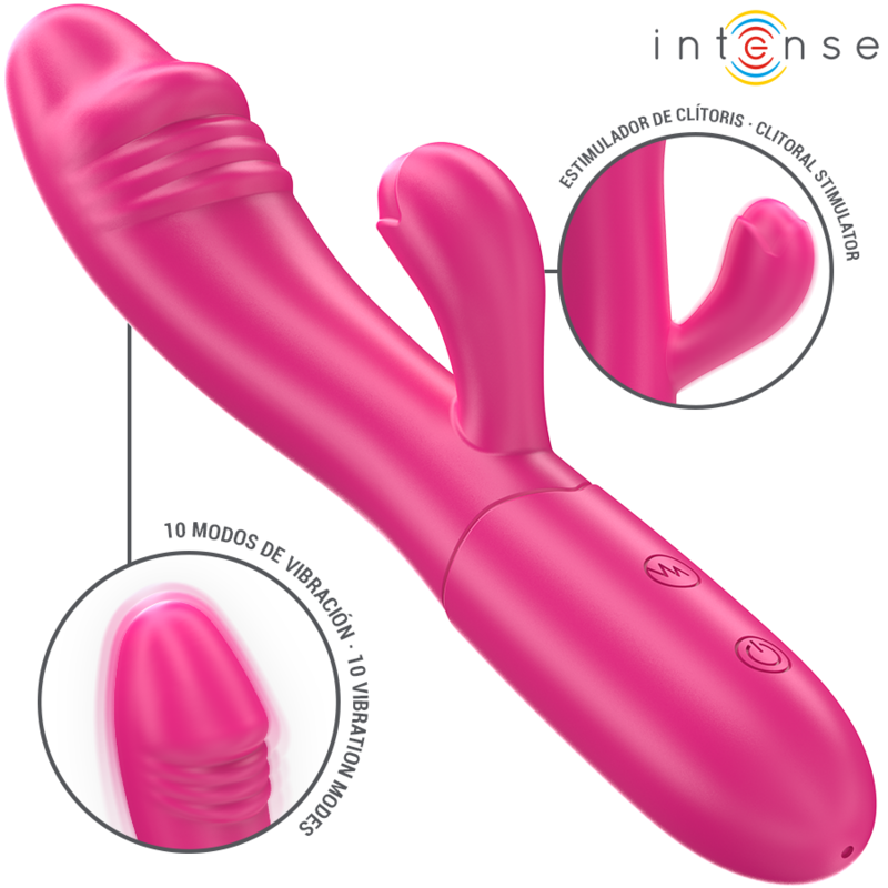 Imagen del artículo erótico INTENSE - IVY VIBRADOR FLEXIBLE 10 VIBRACIONES CON LENGUA ESTIMULADORA ROSA de INTENSE FUN en la sección JUGUETES BIENESTAR |Vibradores|Vibradores HI-TECH de Millenial Sexshop.